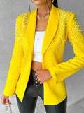 Fongt New Fashion Casual Beads Small Suit Women's Clothing