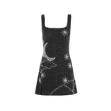 Fongt Women's New Slingless U-Necked Hot Diamond Shiny Miniskirt