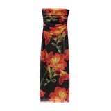 Fongt New Printing Net Folding Body Thoracic Dress 5039373