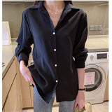 Fongt Shirt Women's 2025 Spring And Autumn Korean Edition Design Small Size Loose-Fitting Professional Suit With A Back-Down Shirt Chiffon