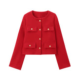 Fongt Women's Autumn And Winter Fashion New 15 Color Jacket Small Scent Style Short Suit Jacket