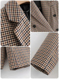 Plaid Blazer for Women Elegant High Quality Office Outfits New In Jacket Double Breasted Coat Oversized Blazer De Mujer-Outfit