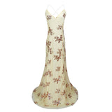 Extended Version Of The Popular Style Sequined Net Gauze Slim Tail Sexual Bare-Back Dress Long Dress-Outfit