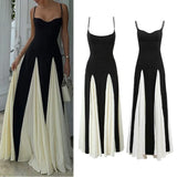 Fongt Low Breast Hanging Long Dress Spring 2025 Splicing Party Sexy Banquet
