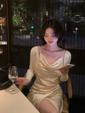 Fongt Xixi 2025 Spring And Summer New High Waisted Shang Noodle Sling Dress High-End Long Dress Women 88169