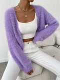 Fongt And Winter New Loose Plush Short Knitted Cardigan Coat