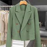 Fongt Jacket Female 2024 Avocado Autumn New Temperament Fried Street Short Small Casual Suit-Outfit