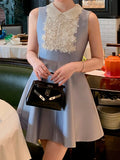 Fongt And Autumn New With The Same Gold Lace Doll Dress Temperament Small Sleeveless Little Black Dress Birthday Dress