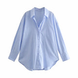 Casual Simple Mid-Length Long-Sleeved Shirt-Outfit