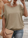 Fongt Riding Summer Wear Design Small Elegant Shoulder Hollow T-Shirt