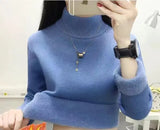 Thicken Half Turtleneck Sweater Women Pulls Oversized 4xl Sueter Warm Knit Tops Velvet Lined Slim Soft Knitwears