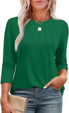 Fongt 2025 New Fashion Casual Roll Collar Seven-Sleeve Top Bottom Shirt