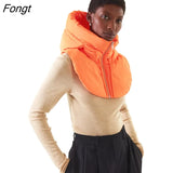Cotton Padded Hooded Mock Neck Vest Women Fashion Versatile Clothing Accessories Zipper Sleeveless Jackets