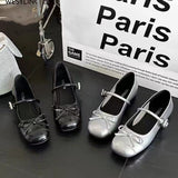 Fongt Red Explosion French Shallow Flat-Soled Single Shoes Women's New Summer Ballet Style Retro Mary Jane Women's Shoes With Skirt Wear
