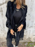 Fongt 2025 New Women's Imitation Sting Velvet Cape Shawl Shawl Solid Color Thicken Warm