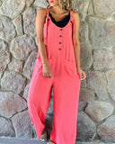 Fongt Fashion Casual Button Backs And Pants Women's Pants