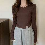 Fongt Bottom Shirt Female Autumn Winter With Long-Sleeved T-Shirt 2024 New Design Sense Hot Girl Short Student Jacket