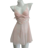 Fongt High-End Lace Pajamas Women Efflue Pure Desire To See The Mesh Sexy Elegant With Tdding Pajart Skirt