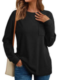 Fongt Women's Long-Sleeved Top Loose Autumn Winter De Velvet Casual Collar Jersey