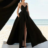 Fongt 2025 New Women's Wish Sexy V-Neck Dress Suspension Evening