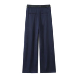 Fongt Women's Clothing 2025 New Women's Winter Belt Double-Folded Pants