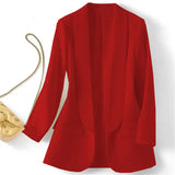 Fongt East Hot Style Spring And Autumn Temperament Commuting Solid Color Lapel Long Sleeve Small Suit Korean Version Coat Female-Outfit