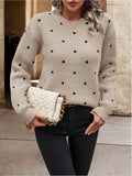 Fongt Point T-Shirt With Long-Sleeved Knitted Jersey Temperament Elegant Loose Sweater