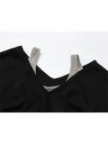 Sweatshirt Hoodies Fashion Female Chic Loose Casual Streetwear Patchwork Ins Street Y2K Fake Two Pieces Hoodies Crop