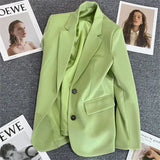 Fongt Green Suit Jacket Woman 2025 Spring And Autumn New Leisure Temperament High-End Sense Fried Street Small Suit Suit Woman