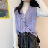 Fongt Vest Knitting Small Short Coat 2023 Spring And Autumn New Wearing Sleeveless Sweater Open Shirt Shoulder