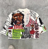 Fongt T-Shirt New Casual Round Collar Top Popular Cartoon Print 1118