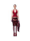 New Strap-On Zipper Vest Hottie Hanging Neck Vest Deep V Sexy Tight Short