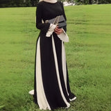 Fongt Autumn New Women's Fashion Hit Color To Receive The Waist Swing Dress