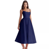 Fongt Women's Dress Summer New Sexy Bare Slings Gentle Wind Dress Women's Skirt