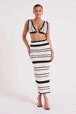 Fongt Two Sets Of Women's Knitted Slings Wrapped Breasts Skirt Dress Fashion Suit