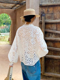 Fongt Spring And Summer Cotton Embroidery French White Shirt Women Long Sleeve Design Shirt Women Shenzhen Oil Women's