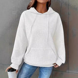 Fongt Wish Autumn And Winter Explosion Of Solid Color Hooded Drawstring Fashion Long-Sleeved Lady's Loose Dress