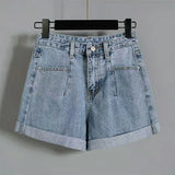 Summer shorts sets for Women daisy embroidery Mesh Patchwork Long T-shirt + Denim Shorts 2 Piece sets Plus size sweet
