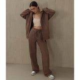 Hoodie Suit 20 / 32024 Fashion Simple Hoodie Coat Straight Pants-Outfit