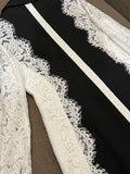 STREET 2023 Newest Fashion Designer Jacket Women's Stylish Color Block Lace Patchwork