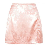 Satin Split Mini Skirt-Outfit