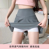 Fongt Skirts Summer Thin Women Wear Anti-Light Retling Abdominal Hip College Hips Yoga Skirt High Waist Half Skirt