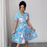 Fongt Burst Short-Sleeved Cotton Dress