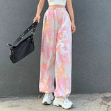 Trousers Dye Print Casual Loose Wear Sports
