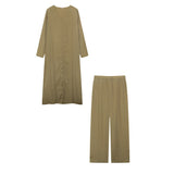 Fongt New Women's Open Fork Long Top Trop Set