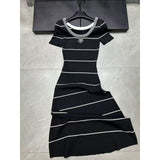 Fongt New Small Fragrant Wind Hit The Striped Sling Dress Female Summer Slimming Temperament Casual Dress