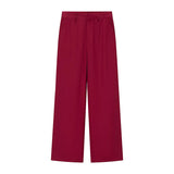 Fongt Explosion Women's Button Blouse Broad Leg Trousers Set