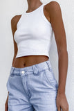 Fongt Women's Wish New Summer Pure Color Sleeveless Slim Short Small Vest