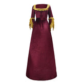 Autumn And Winter Dress High-End Solid Color Medieval Court High-Waisted Dress-Outfit