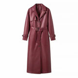 Fongt Women's ZA Autumn And Winter New Street Design Sense Retro Leather Jacket